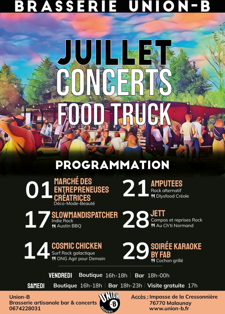 Lire la suite à propos de l’article Flyer du mois de juillet pour la brasserie Union-B