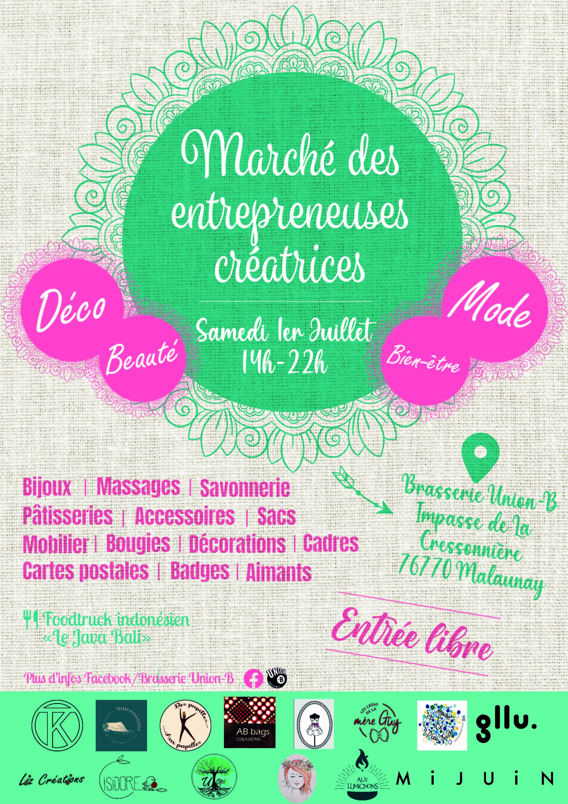 Lire la suite à propos de l’article Affiche Marché des Entrepreneuses Créatrices