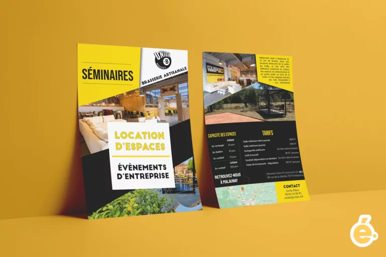 mockup brochure "Location d'espaces"