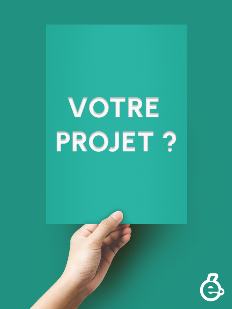 mockup d'une flyer avec écrit "votre projet ?"