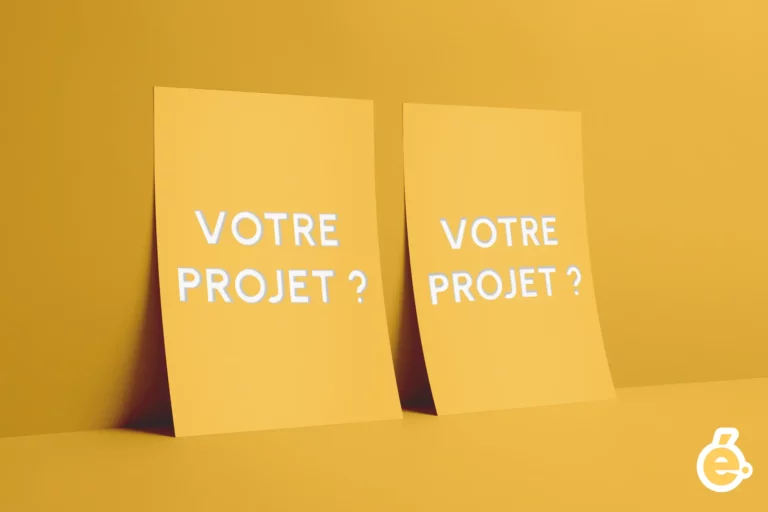 mockup de 2 brochures "avec écrit "votre projet ?"