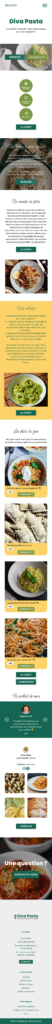 Maquette site mobile Diva Pasta
